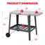 Table-chariot de cuisine en acier inoxydable avec roulettes l 37,5 po x P 20 po Feasto-123099819