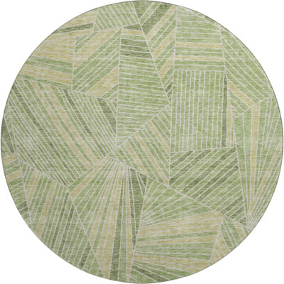 Premium Machine Washable Prisco Green Rug