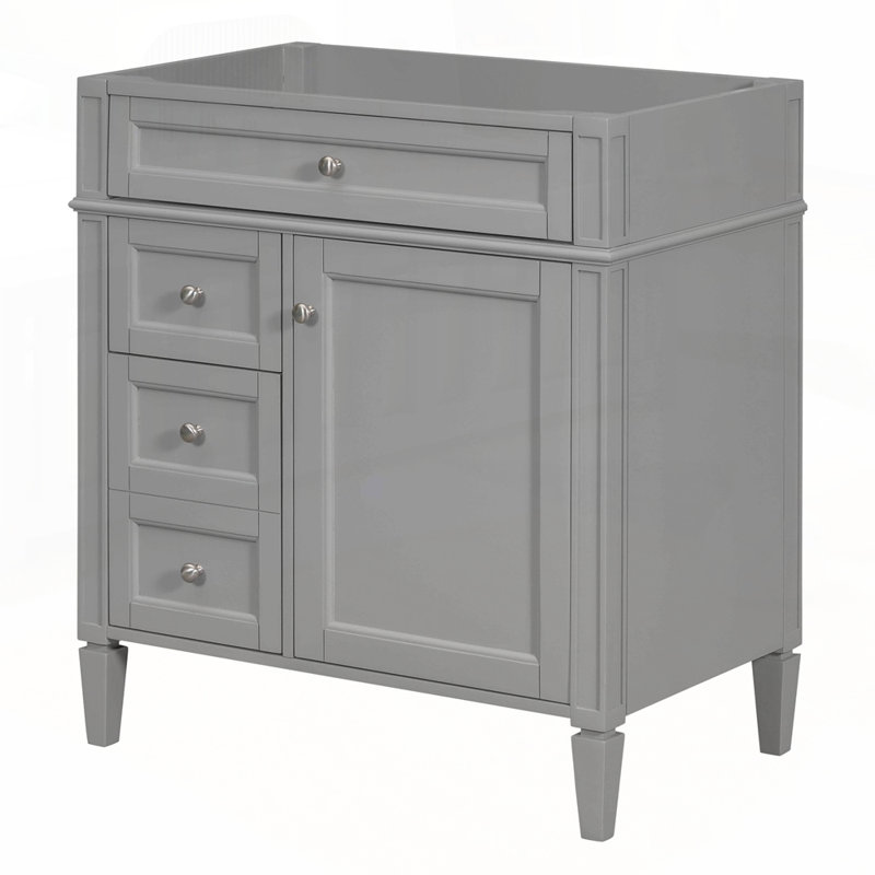 Meuble-lavabo moderne avec rangement abondant et design élégant, Gris
