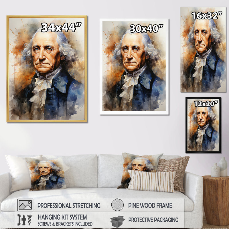 Le président George Washington The Founder - président / impressions d'art mural politique, Cadre photo doré