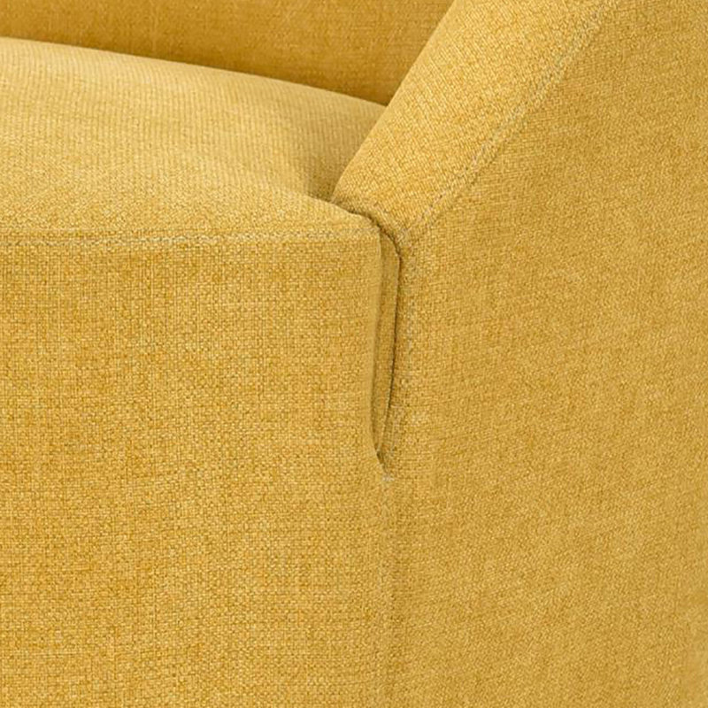 Fauteuil demi-tonneau pivotant Zorriah, Tissu jaune moutarde