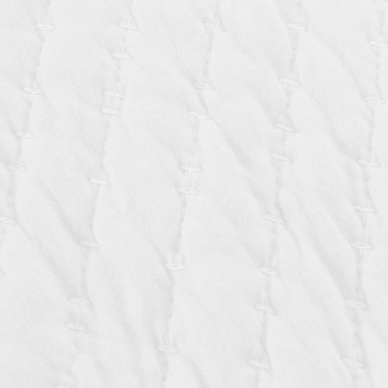 King White Cotton Reversible Quilt Set