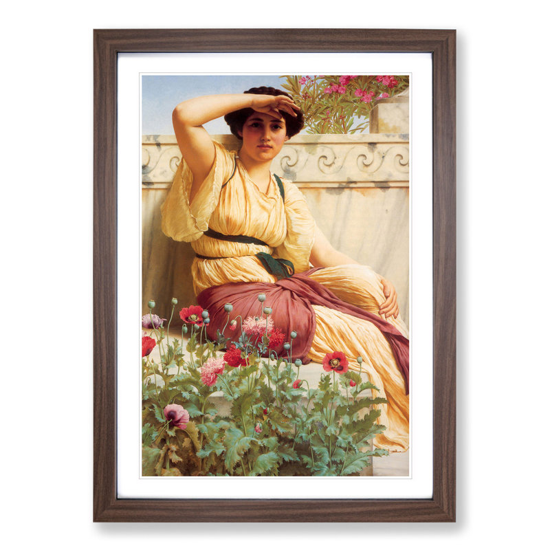 A Tryst by John William Godward - Picture Frame Graphic Art, 48cm H x 36cm W x 2cm D, Walnut Framed