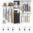 Closet Organizer, Closet System With 3 Hanging Rods, 3 Drawers And Open Shelves(Black)-2015151882