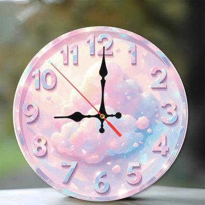 Pastel Clock With Clouds