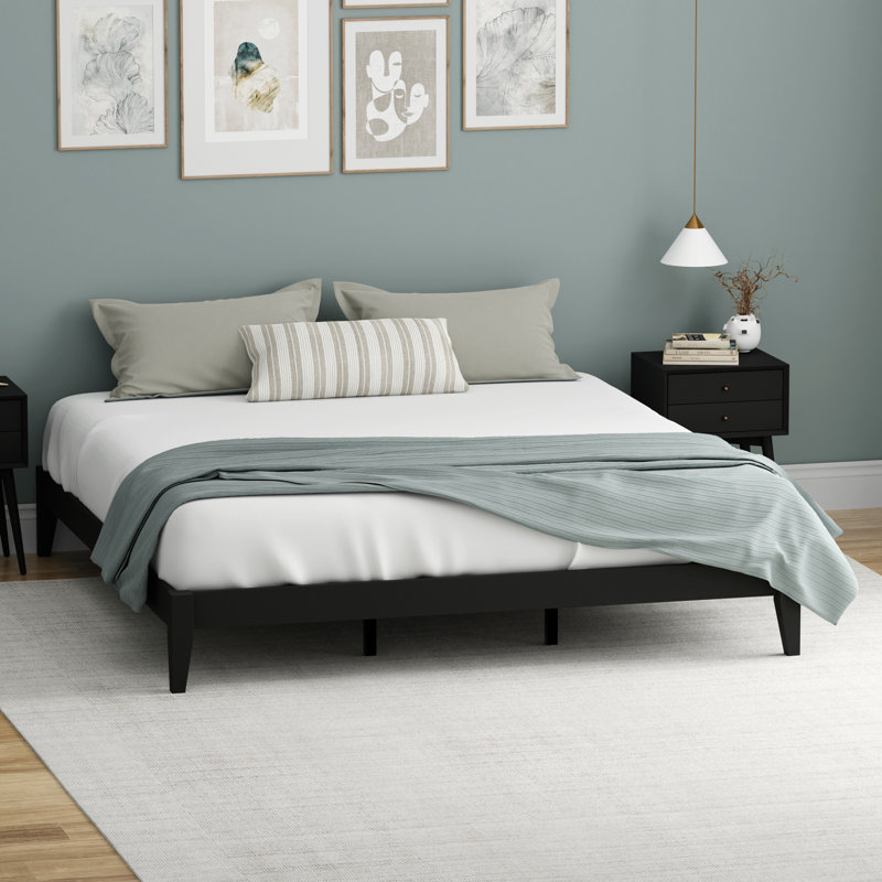 Dorothyann Solid Wood Platform Bed, King, Black