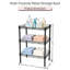 Unité de rangement en métal à 3 niveaux pour salle de bain et buanderie, réglable, 24,21 po de hauteur, conception américaine, petite étagère à cadre, garde-manger, profondeur 18,02 po, affichage vertical, assemblage facile