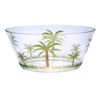 Bols de service en acrylique Palm Tree, grands bols en plastique incassables, bols à soupe, bols à salade, bol à céréales pour les collations, sans BPA