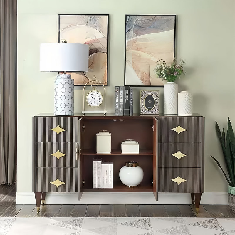 Buffet léger de luxe avec 2 portes et 6 tiroirs