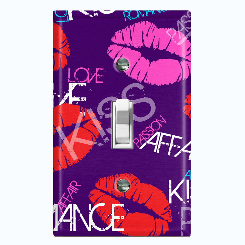 Patterned 1 - Gang Toggle Light Switch Standard Wall Plate, Purple