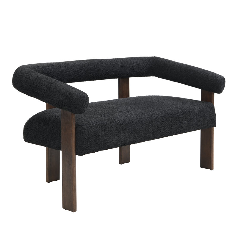 Erik Round Armrest Loveseat, Brown, Black