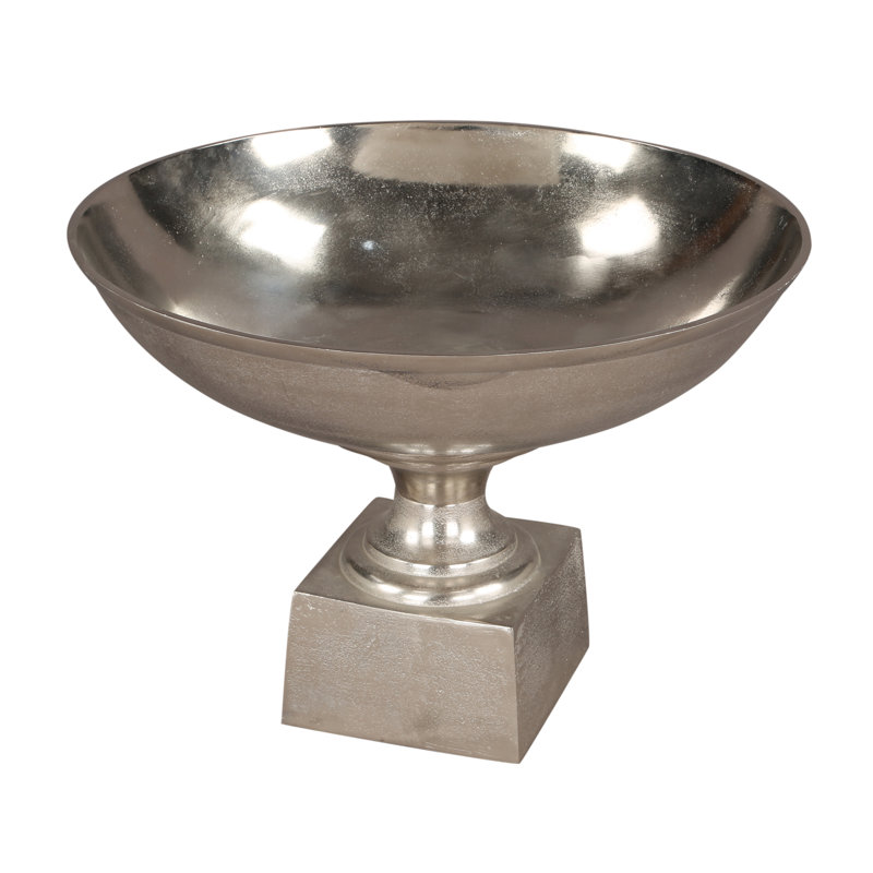 Kenosha Handmade Aluminum Decorative Bowl, Silver