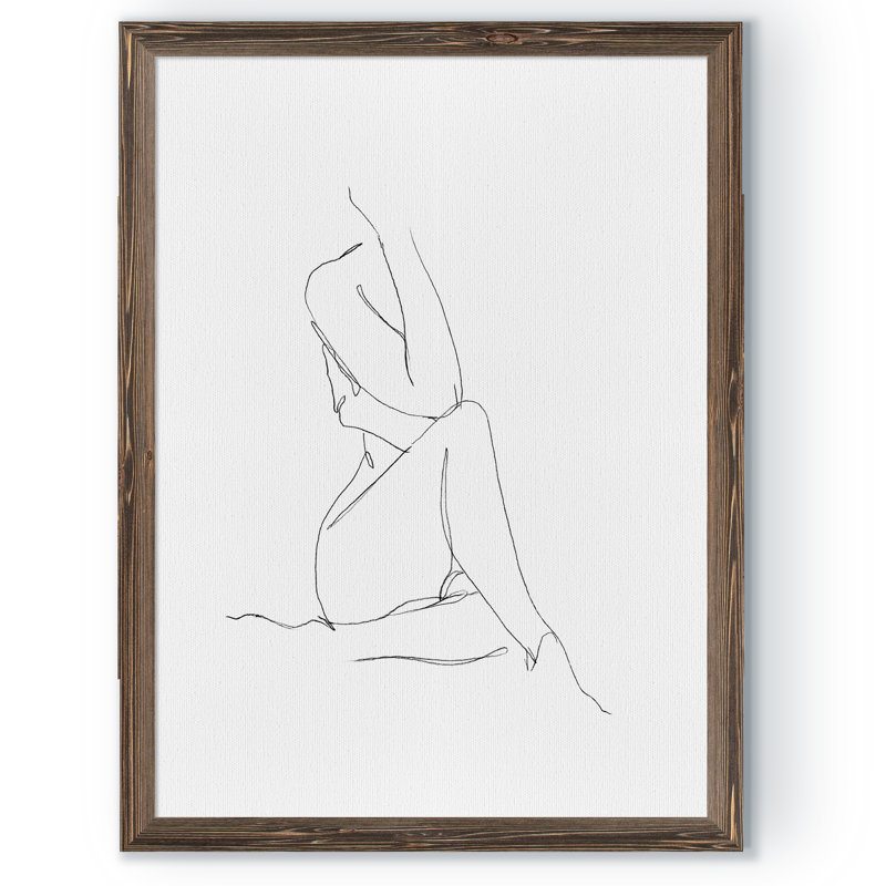 «Nude Contour S Croquis I» par Paul Cezanne - Reproduction d'art sur toile encadrée, H 24 po x l 18 po x P 1,25 po