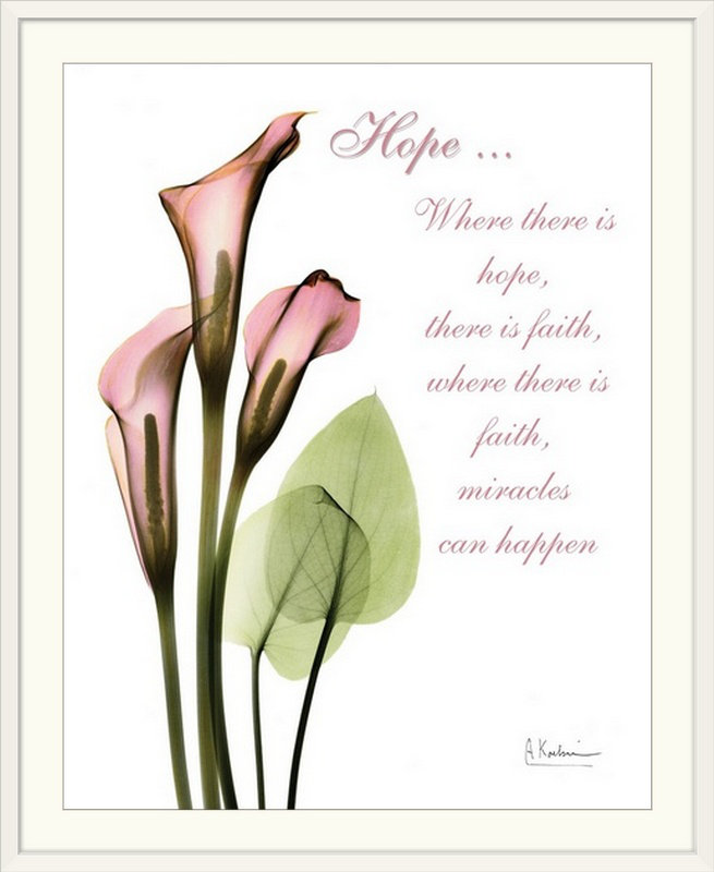 Reproduction de photo Manigault "Calla Lily X-Ray" par Kiranjit, H 38 po x l 32 po x P 1 po, Cadre blanc