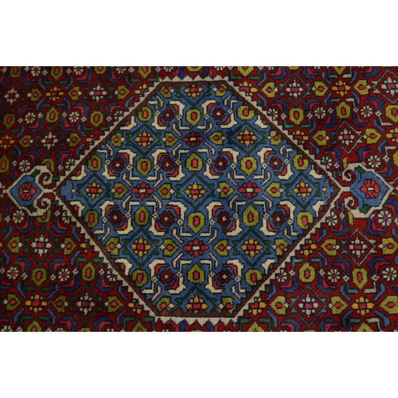 Tapis unique en laine noué à la main de style années 1980 de 3 pi 11 po x 6 pi 6 po Savana