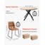 Ensemble de table de salle à manger 5 pièces, table de cuisine ronde peu encombrante avec 4 chaises rembourrées orange, coussins en similicuir, bureau moderne en ton de bois avec patins réglables pour la salle à manger, petits espaces