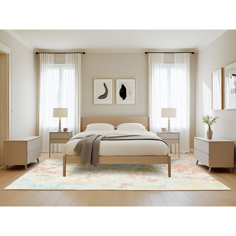 Surface beige contemporaine tapis, Rectangle 5 pi 0 po x 8 pi 0 po