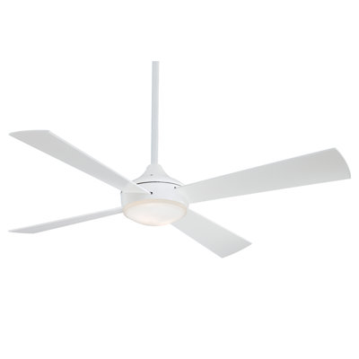 52" Aluma 4 - Blade LED Standard Ceiling Fan with Wall Control and Light Kit Included