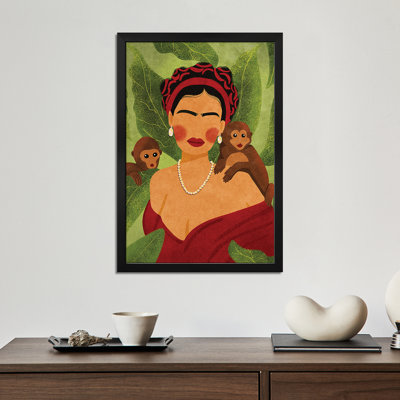 Frida et singes - reproduction d'art mural - affiche de galerie