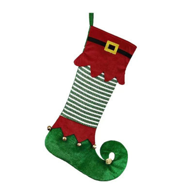 Large Christmas Stockings Xmas Fireplace Hanging Stockings Green Red Velvet Knit Stocking Winter Gnomes Shoes Stockings Gift Holding Bag For Home Christmas Decorations Party Favor Supplies