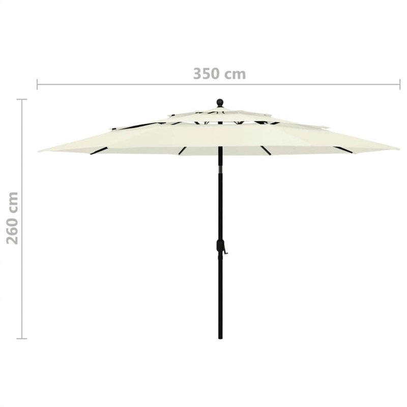 Konnor 350cm Market Parasol, Beige