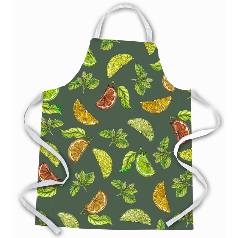 No Pattern Bib Apron, Green/Yellow