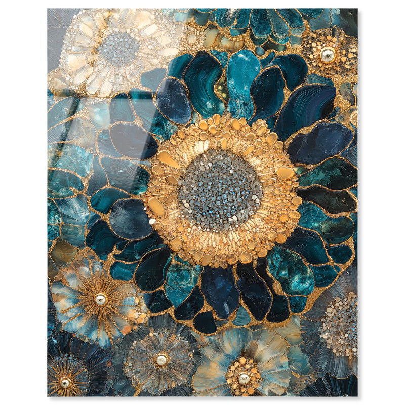 Décoration murale géante en acrylique Opulent Geode II par Art Remedy, prête à être accrochée, H 20 po x l 16 po