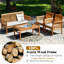 Ensemble de canapé d'extérieur en bois d'acacia 4 pièces 4 pièces