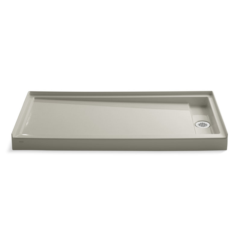 60" x 32" Single Threshold Drain Shower Base, Sandbar, Right