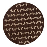 Brown Nu Vibrant Modern Tibetan Wool Silk Blend Rug