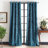 Martha Stewart Sherwood Velvet Grommet Teal Curtain Panel Pair-58294604-58294605