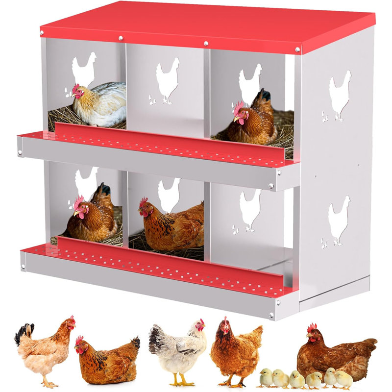 Boîtes gigognes à 6 compartiments en métal, Rouge