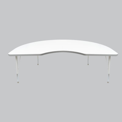 48" x 72" Kidney Thermofused Activity Table with Adjustable Standard Swivel Glide Legs