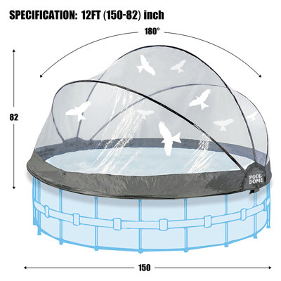 Round Multifunctional Cover Dome Enclosure for Outdoor Pools , Compatible Clean & Warm Water