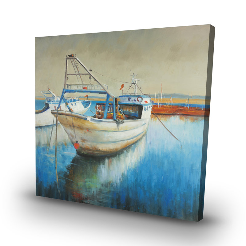 Fishing boat - 32"x32" art on canvas