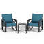 Ensemble de chaises berçantes d'extérieur pour 2 personnes avec table et coussins-1113810662