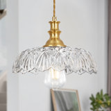 Luminaire suspendu en forme de dôme doré à 1 lumière Junathean