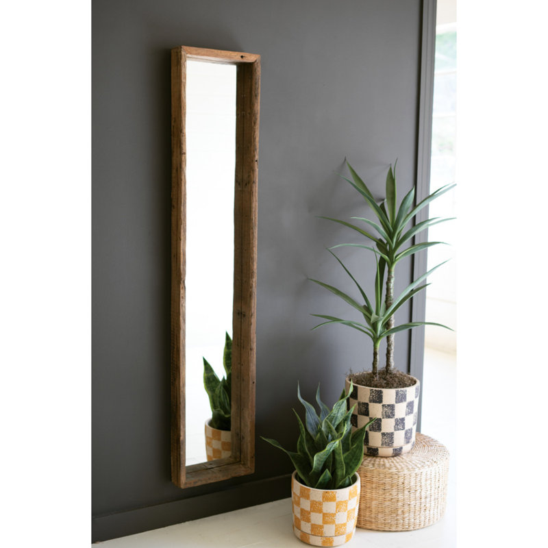 RECYCLED WOOD SHADOW BOX FRAMED MIRROR