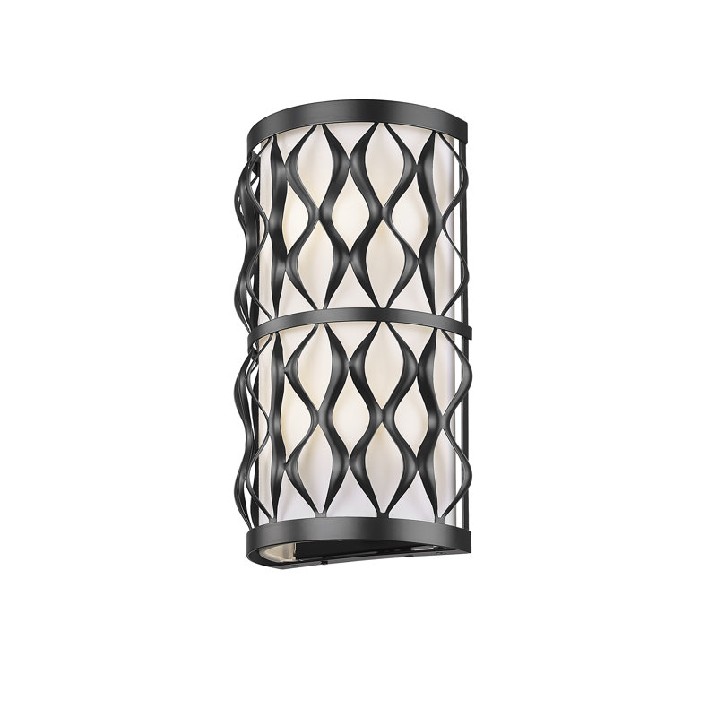 Rhealee Steel Flush Mounted Sconce, Matte Black