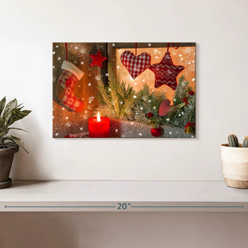 Décorations de Noël rouges, H 8 po x l 12 po