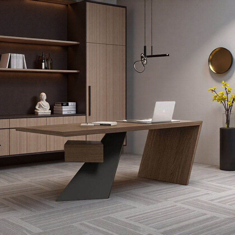 Modern Solid Wood & Executive Desk, 29.5" H x 78.7" W x 31.5" D