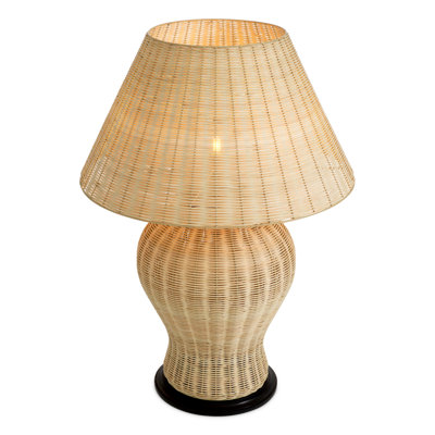 Dupoint Solid Wood and Rattan Standard Lamp