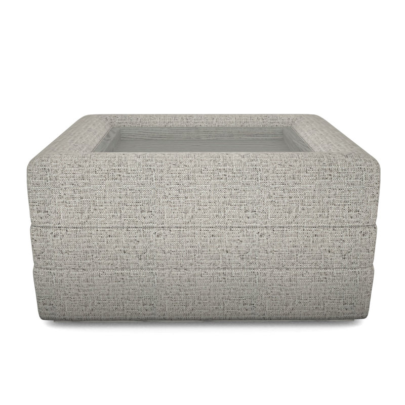 Boyden Ottoman with Wood Tray, Tuck Graphite, Dove Gray