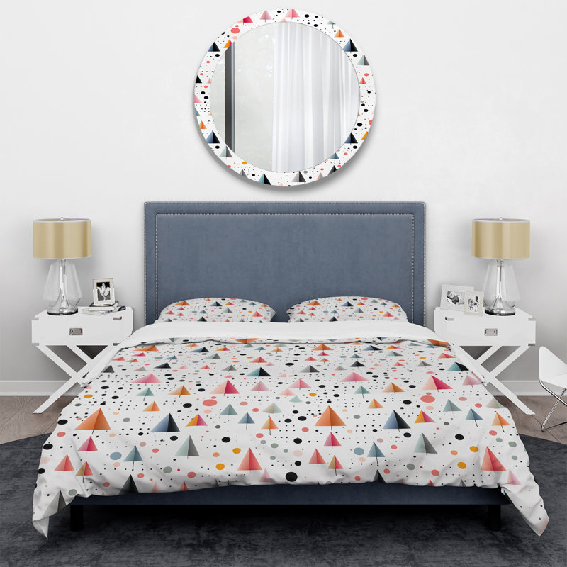 Ensemble de housse de couette en microfibre rose clair / orange, Housse de couette pour grand lit et 2 taies décor