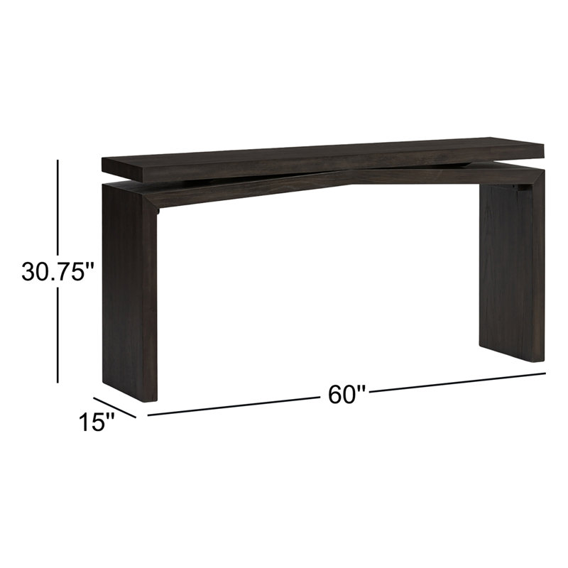 Matthes Solid Wood Console Table, Smoked Black, 30.75" H x 60" W x 15" D