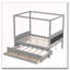 Lit plateforme double avec tête de lit tapissier, lit gigogne simple et 3 tiroirs-1519434074