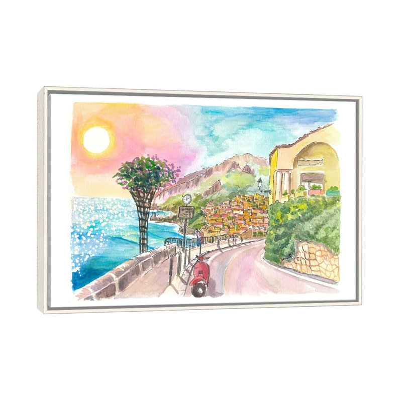 Positano sur la côte d'Amalfi, un rêve prêt pour vos découvertes - reproduction d'art encadrée, H 32 po x l 48 po