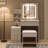 White Vanity Desk With Mirror And Lights,Makeup Dressing Vanity Table Set With 4 Large Drawers,Bedroom Set With Vanity Mirror 3 Lighting Color Adjustable,White