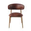 Chaise rembourrée en cuir Olimpio, tabac