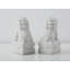 Dakota Fields 7,9 po Grande paire de lions en marbre blanc